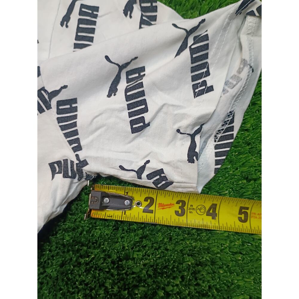 Puma Amplified AOP Youth T-Shirt - White & Black Logo Design LG - Picture 5 of 7